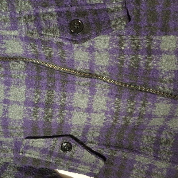 Plaid Pea Coat, Purple Grey With Hood, Madden Girl, Sz 12, NWOT - Picture 8 of 16